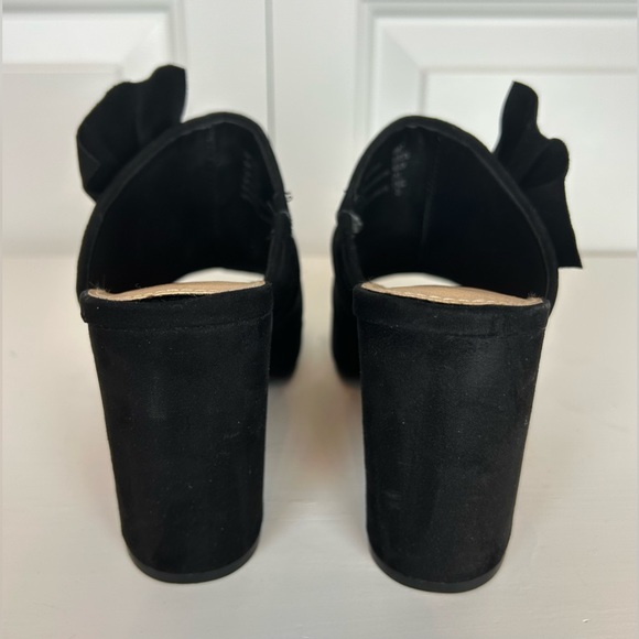 CHRISTIAN SIRIANO Black Faux Suede High Heel Mules Shoes - Picture 6 of 11
